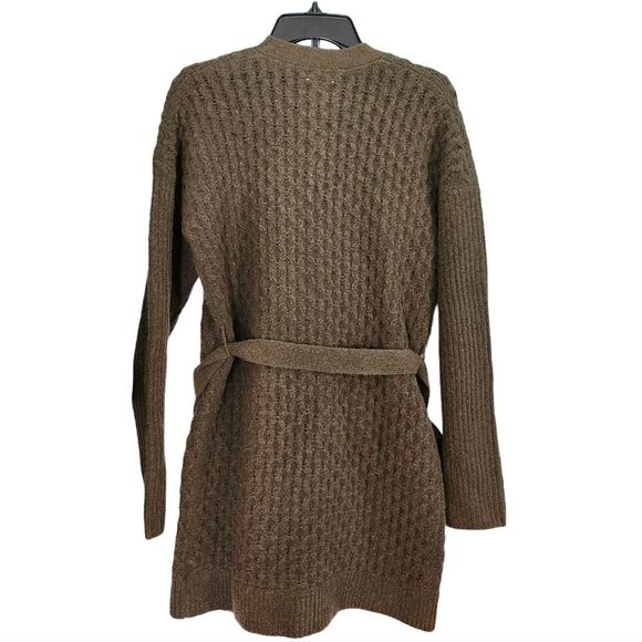 L’Agence NWT Juna Cable Cardigan Olive Green Wool Blend Women's size Medium - Picture 5 of 7